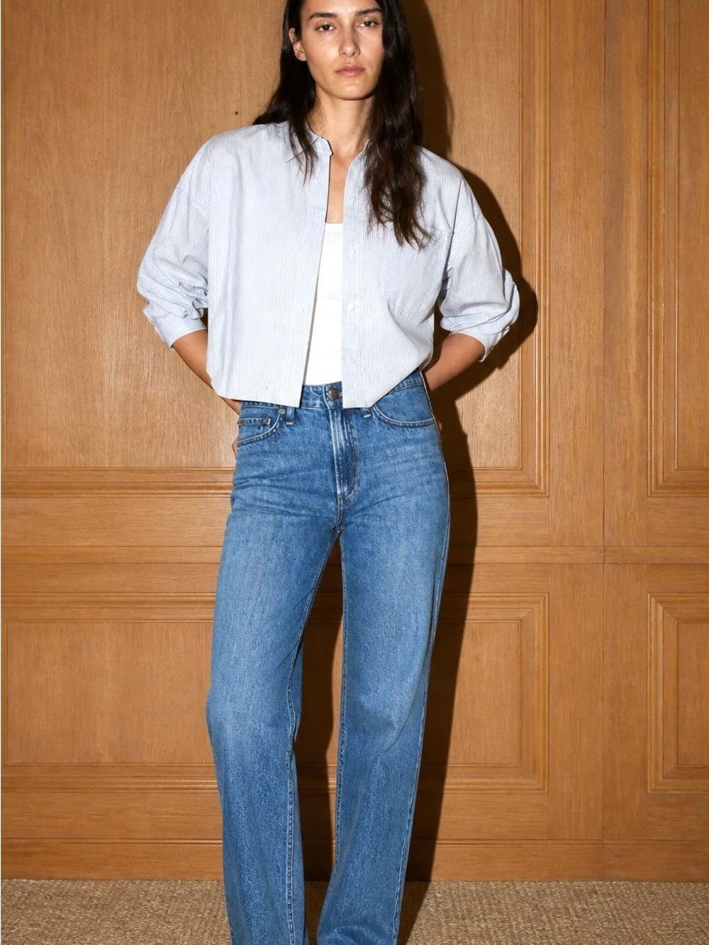 Rag & Bone , Marine Cropped Stripes Shirt ,Size S ( oversized)  Button Down